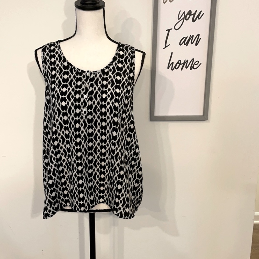 Black and White Blouse